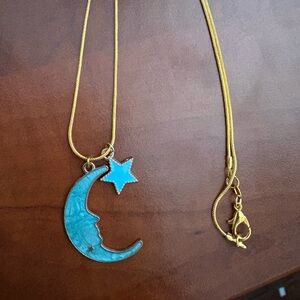 Gold and Blue Moon Necklace
